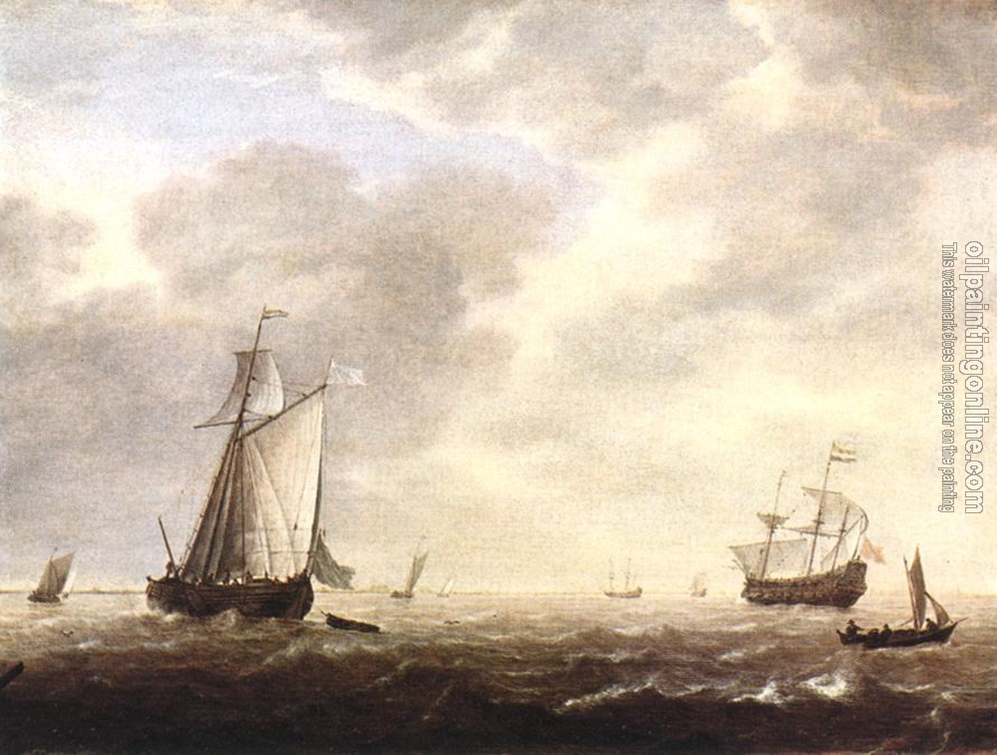 Vlieger, Simon de - A Dutch Man-of-war and Various Vessels in a Breeze